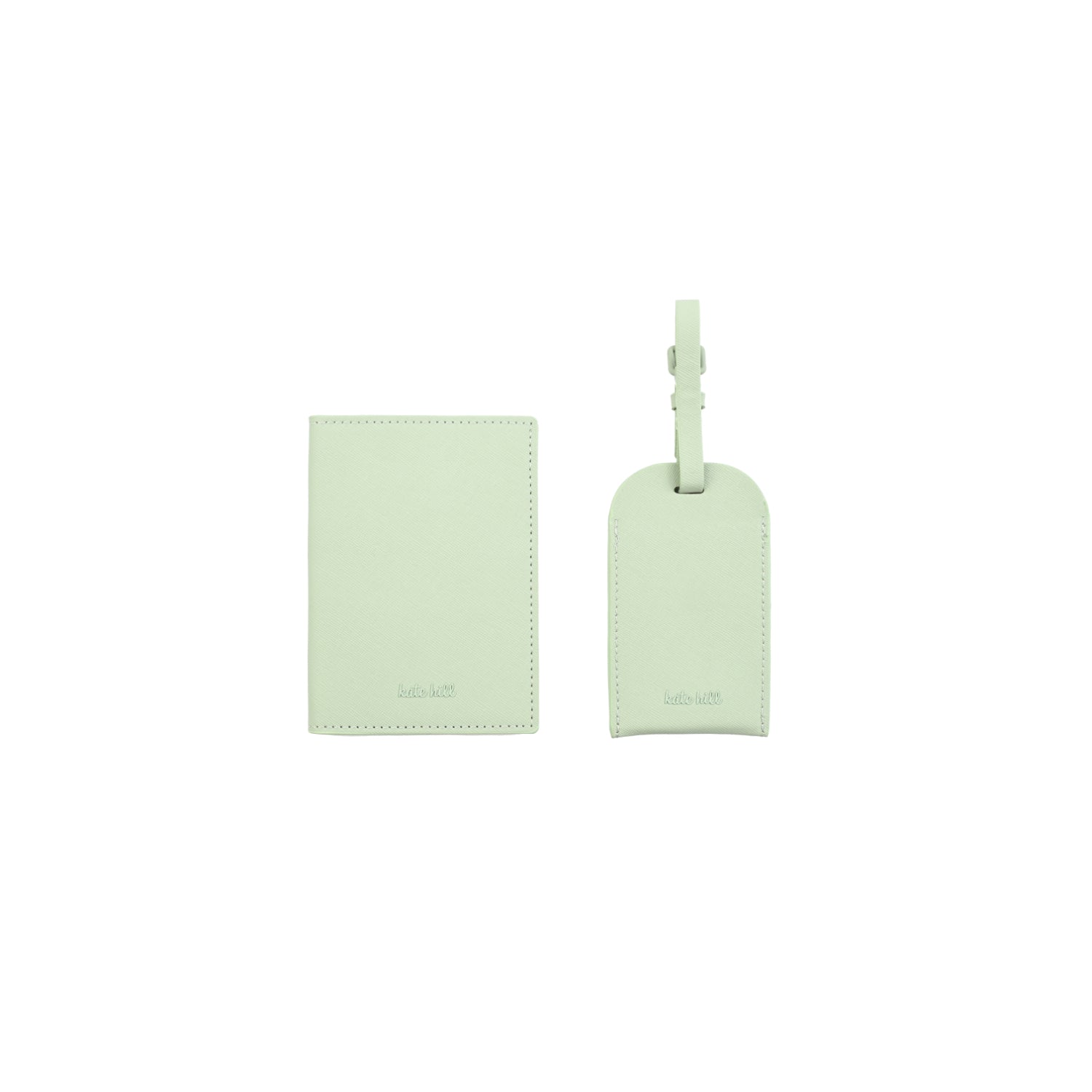 Kate Hill - KA120 Passport Holder and Luggage Tag Gift Set - Pistachio