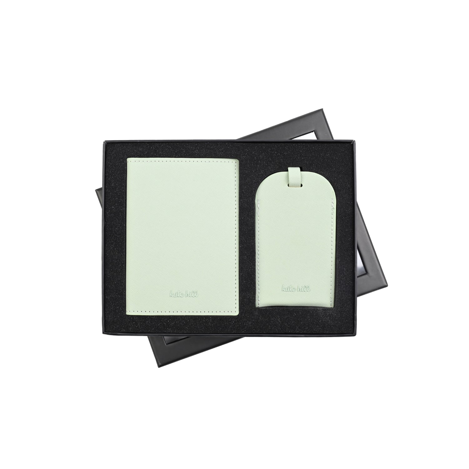 Kate Hill - KA120 Passport Holder and Luggage Tag Gift Set - Black
