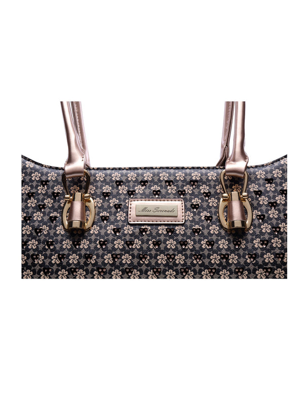 Miss Serenade - Darcy KH17 Vegan Pu Tote Bag - Black