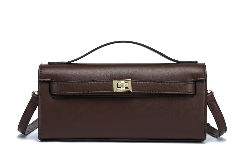 Kate Hill - KH2603 Cleo Top Handle E/W Fashion Bag - Chocolate