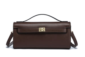 Kate Hill - KH2603 Cleo Top Handle E/W Fashion Bag - Chocolate