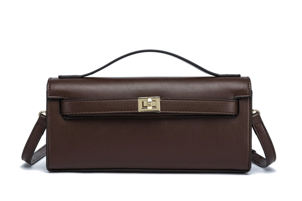 Kate Hill - KH2603 Cleo Top Handle E/W Fashion Bag - Chocolate