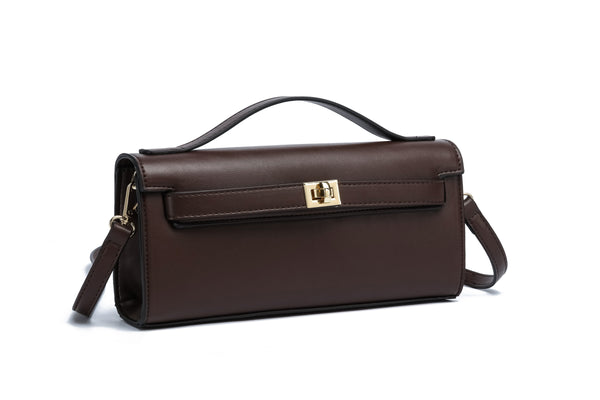 Kate Hill - KH2603 Cleo Top Handle E/W Fashion Bag - Chocolate