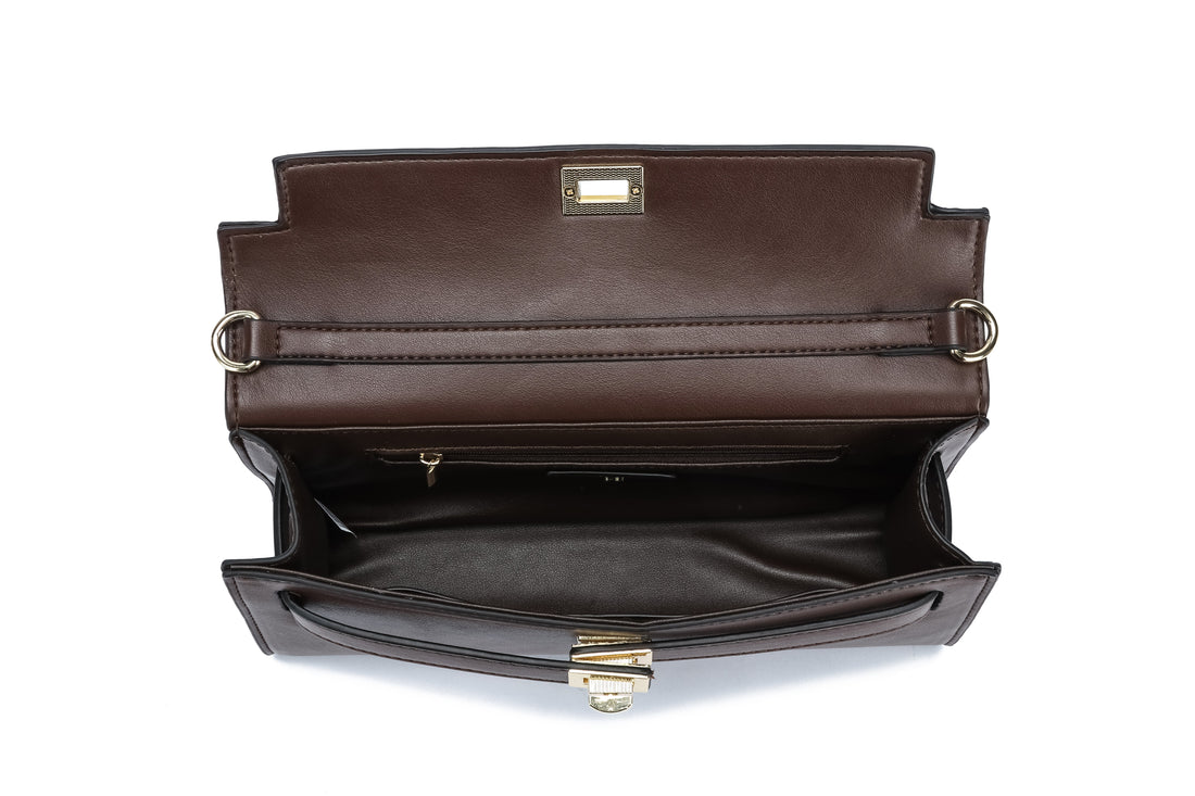 Kate Hill - KH2603 Cleo Top Handle E/W Fashion Bag - Chocolate