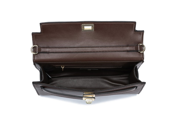 Kate Hill - KH2603 Cleo Top Handle E/W Fashion Bag - Chocolate