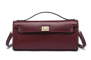 Kate Hill - KH2603 Cleo Top Handle E/W Fashion Bag - Plum