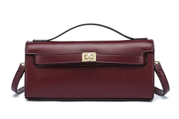 Kate Hill - KH2603 Cleo Top Handle E/W Fashion Bag - Plum