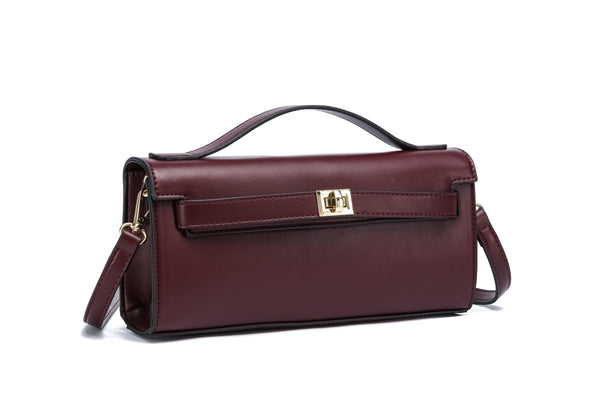Kate Hill - KH2603 Cleo Top Handle E/W Fashion Bag - Plum