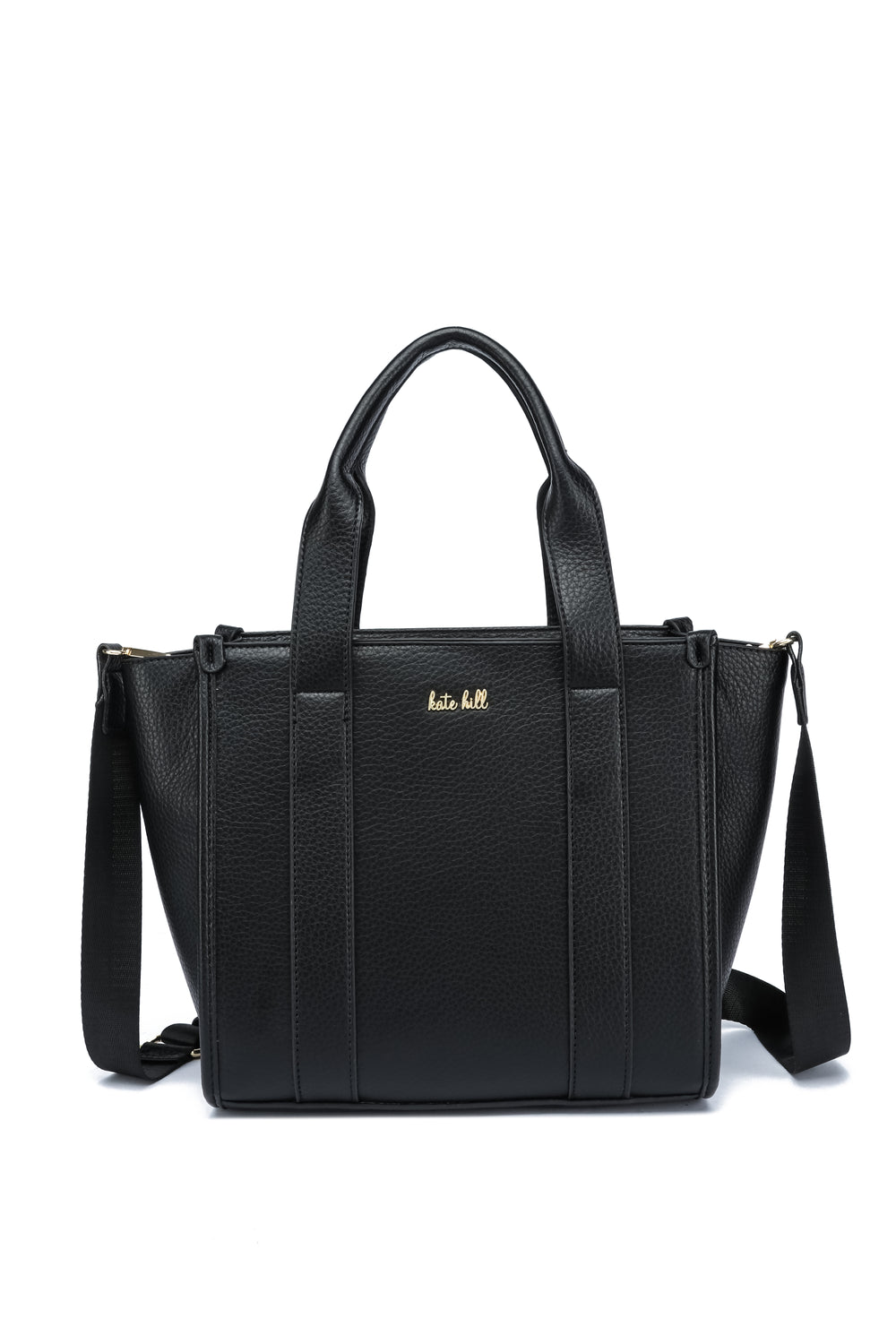 Kate Hill - KH2632 Clara Dual Top Carry Handle Tote - Black