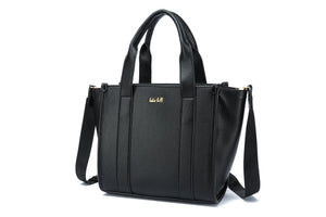 Kate Hill - KH2632 Clara Dual Top Carry Handle Tote - Black