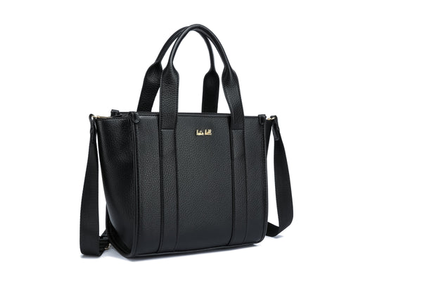 Kate Hill - KH2632 Clara Dual Top Carry Handle Tote - Black