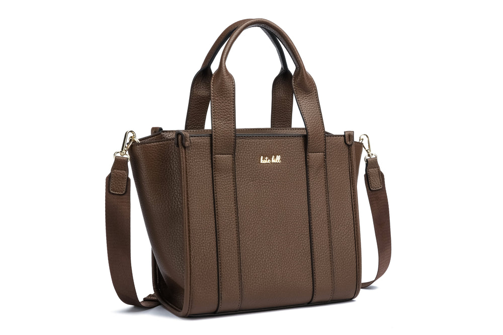 Kate Hill - KH2632 Clara Dual Top Carry Handle Tote - Chocolate