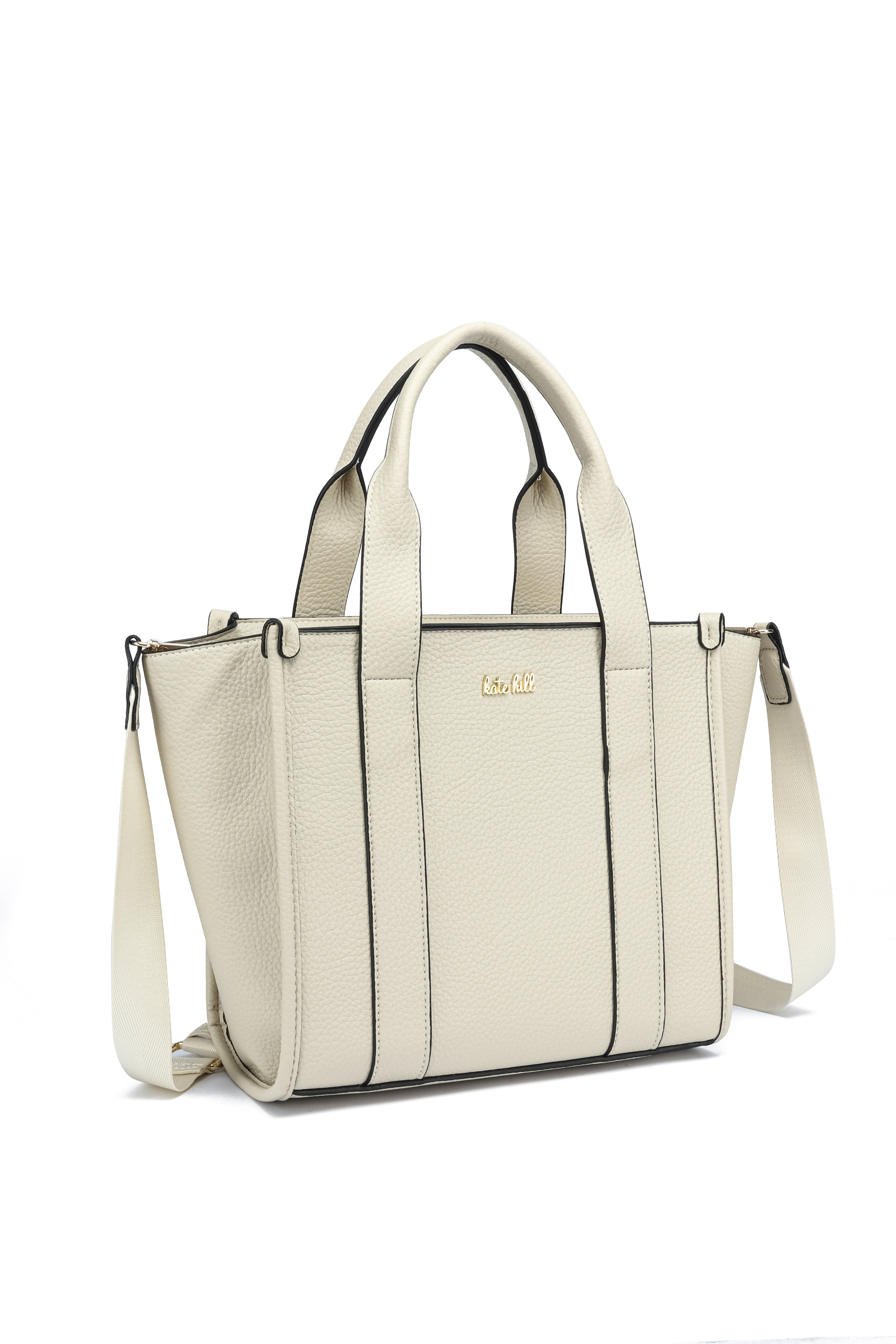 Kate Hill - KH2632 Clara Dual top carry handle tote - Ivory