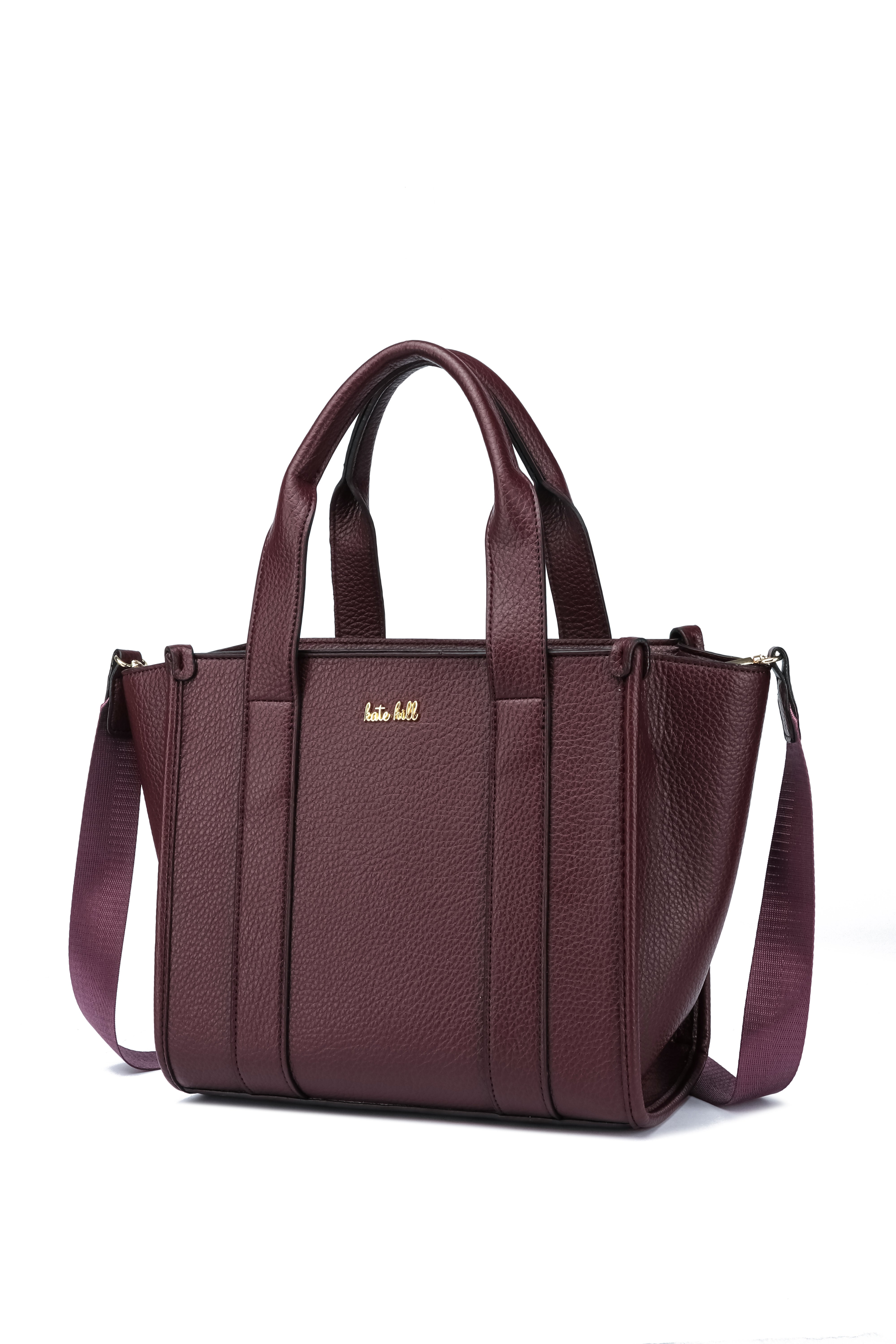 Kate Hill - KH2632 Clara Dual top carry handle tote - Plum