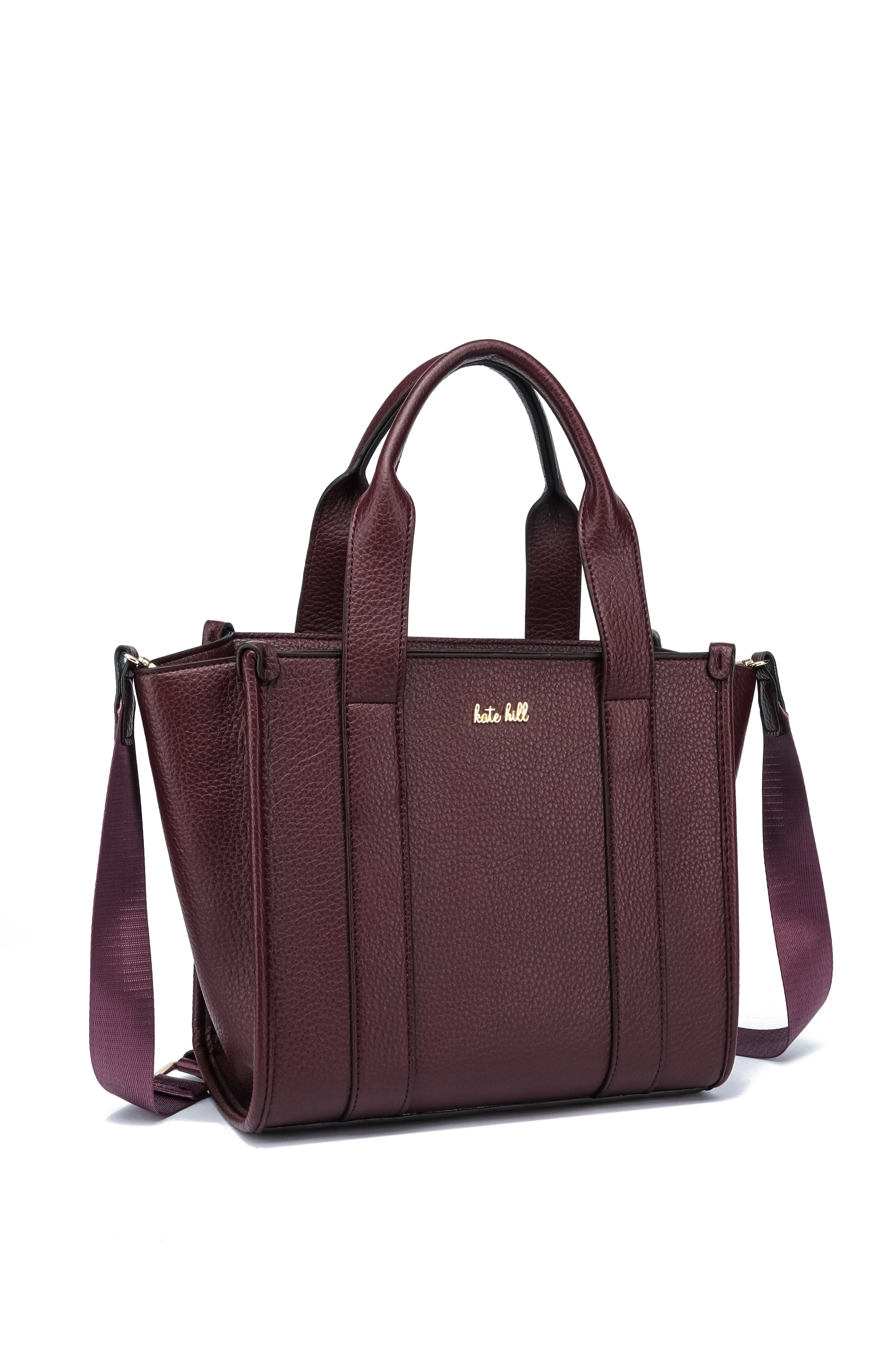 Kate Hill - KH2632 Clara Dual top carry handle tote - Plum