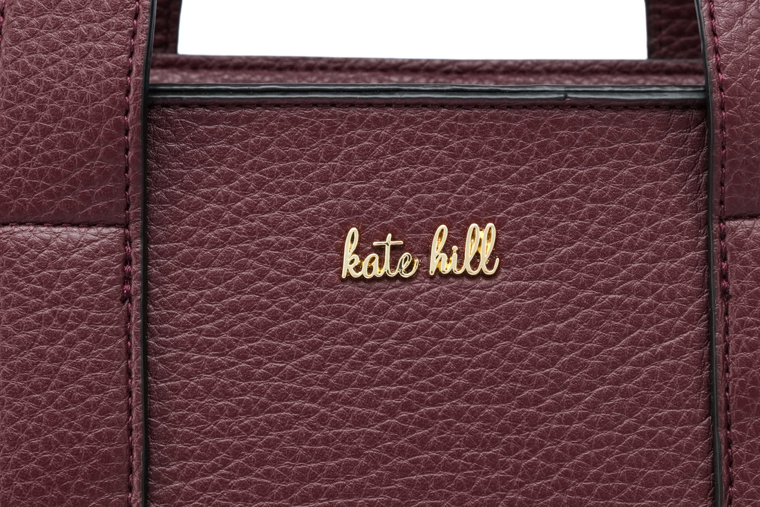 Kate Hill - KH2632 Clara Dual Top Carry Handle Tote - Plum