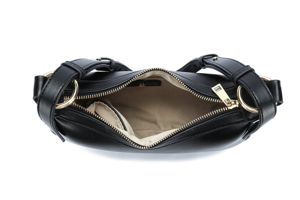 Kate Hill - KH2643 Celestetop Zip Shoulder Bag - Black
