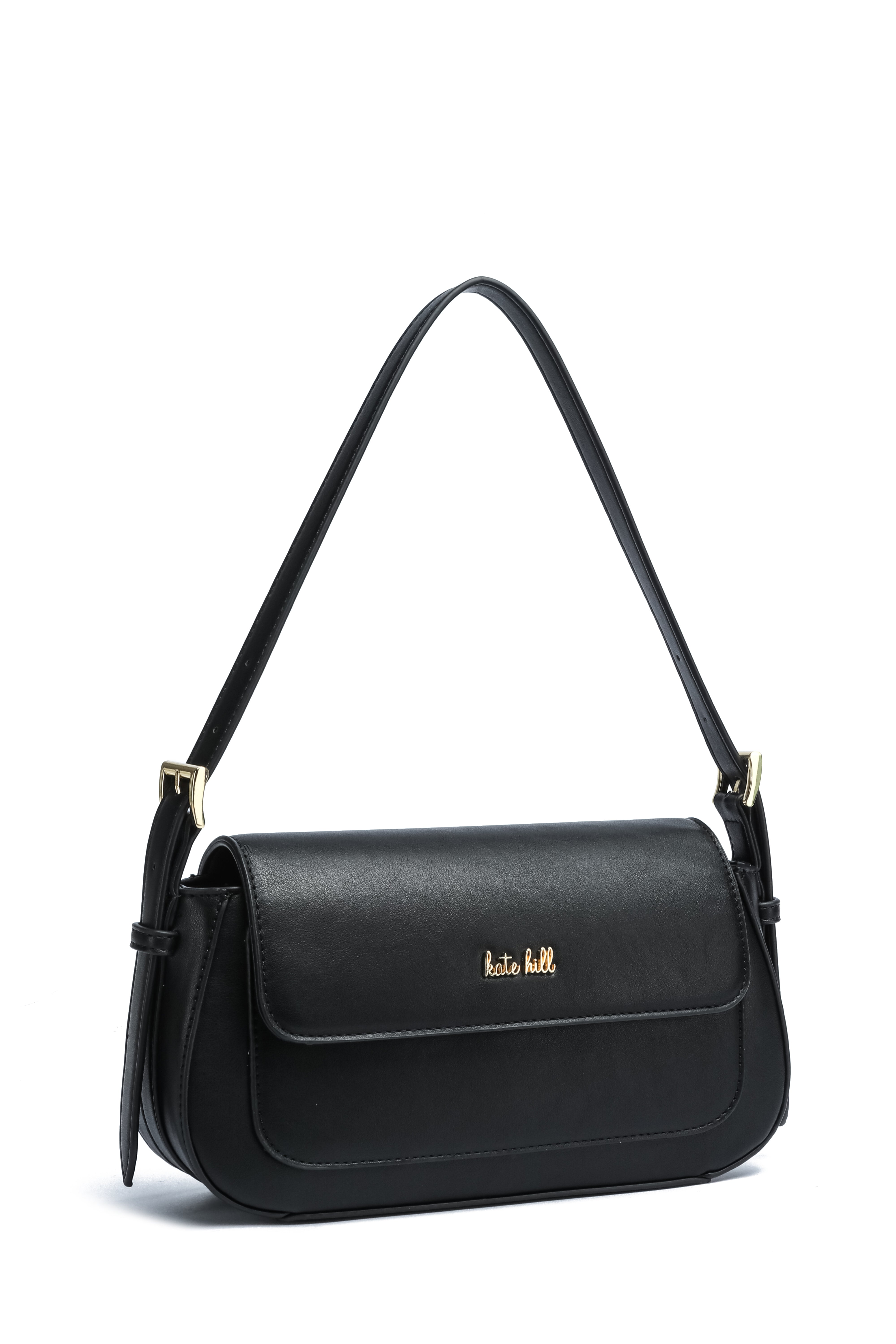 Kate Hill - KH2645 Cora E/W Flap shoulder bag - Black