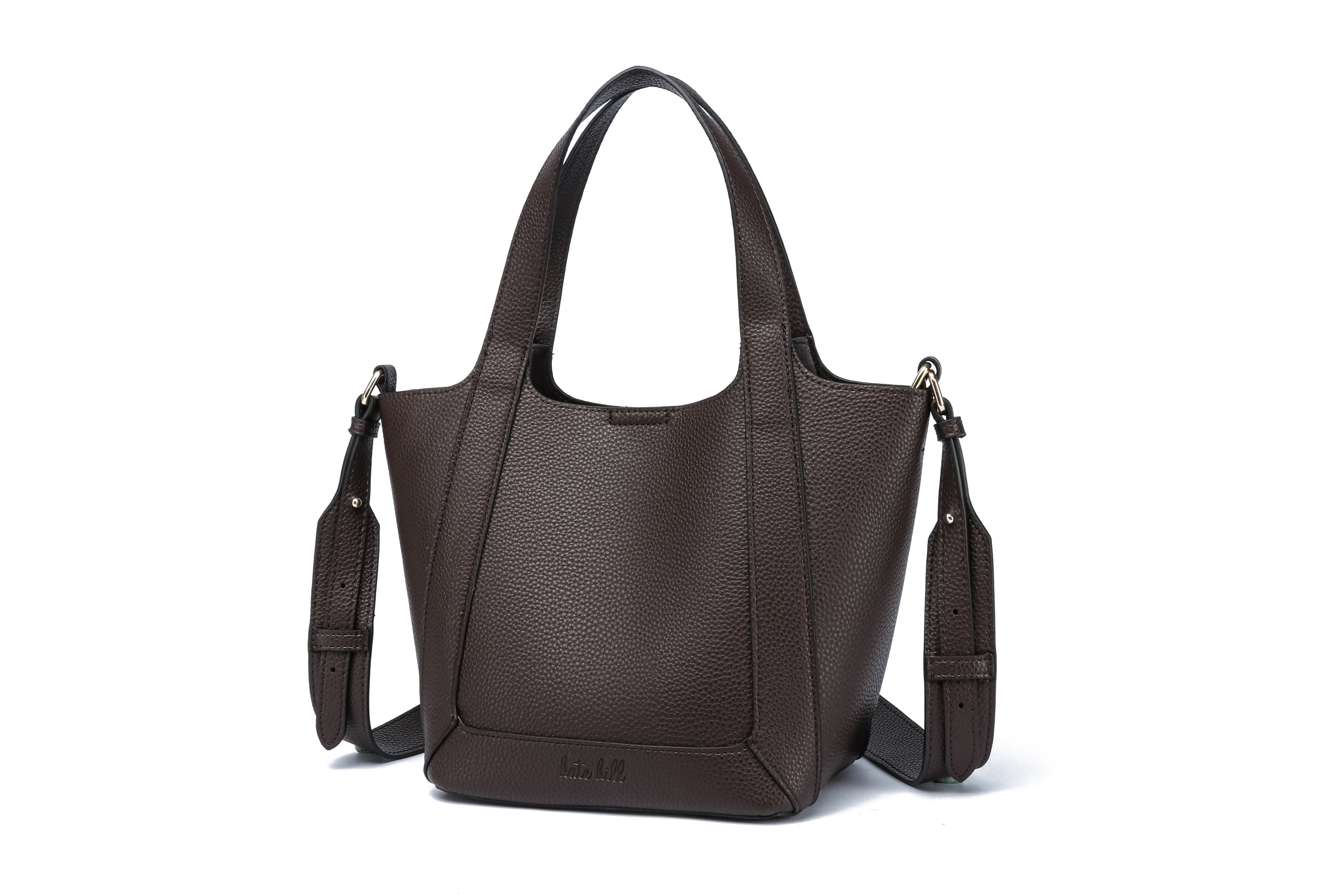 Kate Hill - KH2653 Cindy - Large 2 handle shoulder tote - Coffee