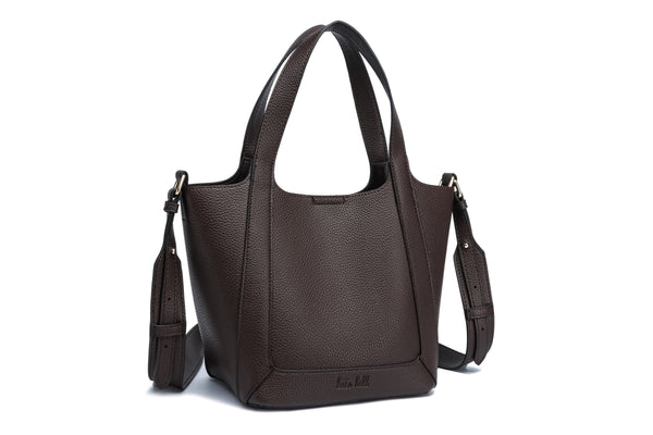 Kate Hill - KH2653 Cindy - Large 2 Handle Shoulder Tote - Coffee