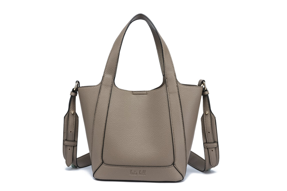 Kate Hill - KH2653 Cindy - Large 2 Handle Shoulder Tote - Taupe