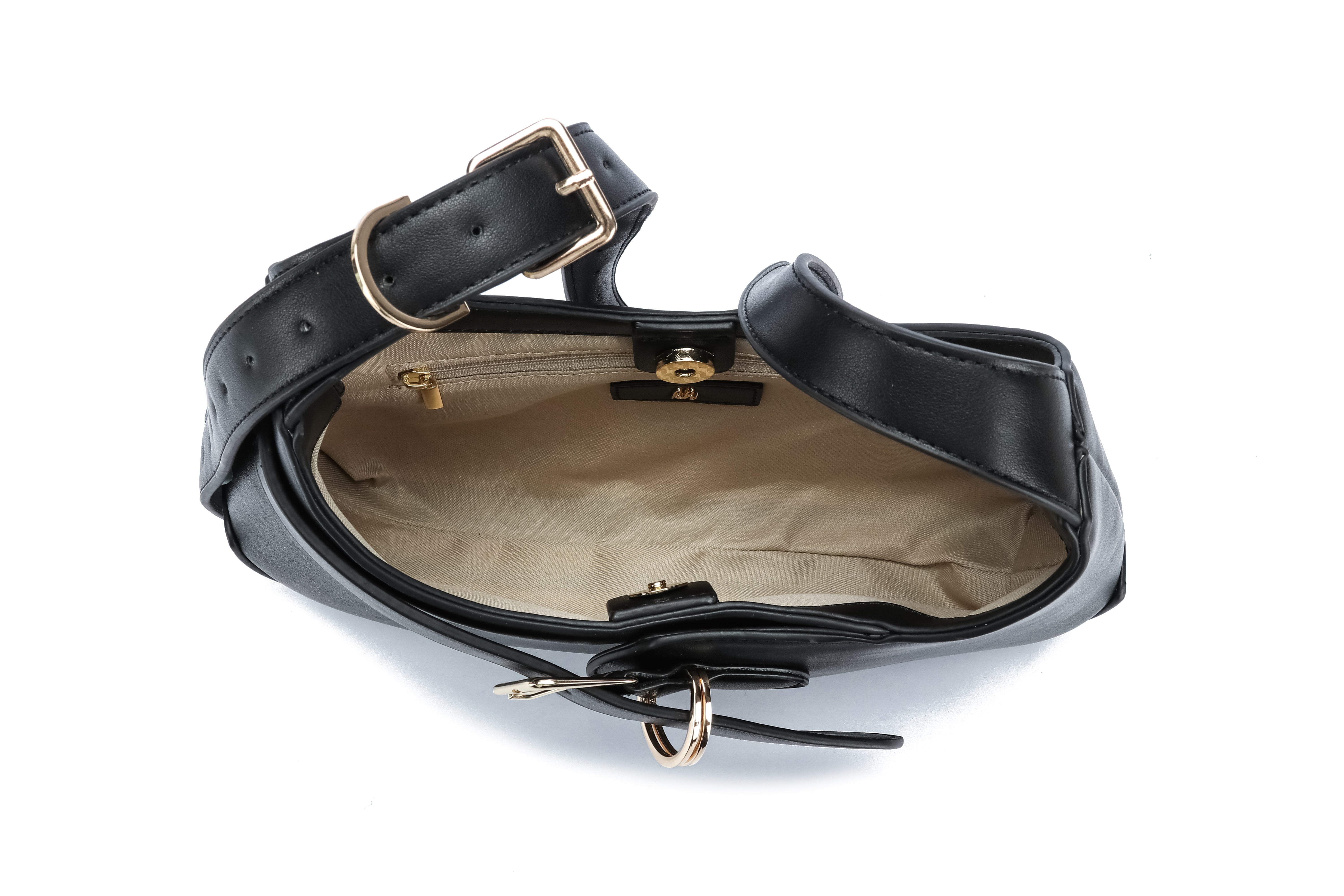 Kate Hill - KH2654 Cora Buckle shoulder ziptop - Black