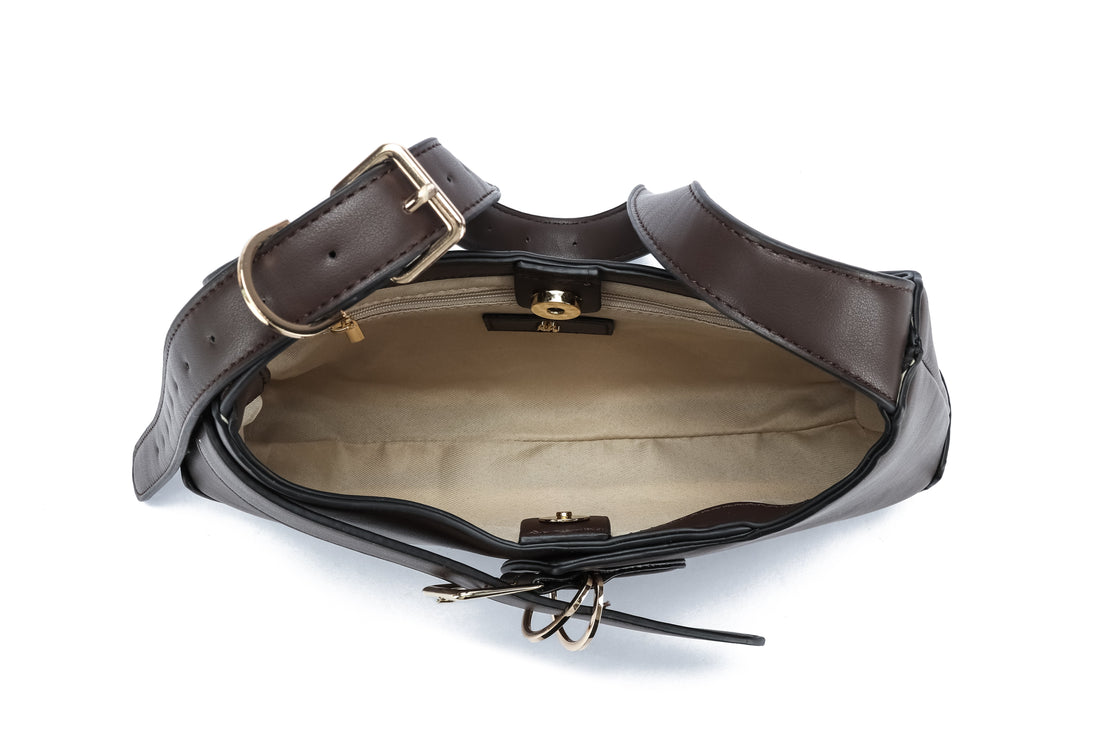 Kate Hill - KH2654 Cora Buckle Shoulder Ziptop - Chocolate