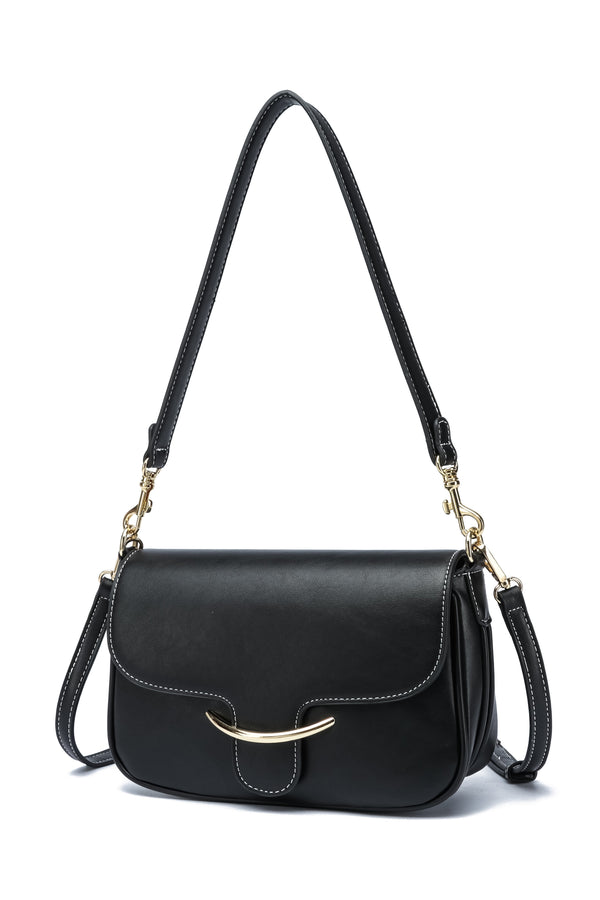 Kate Hill - KH2655 Cherry Flap Adjustable Shoulder Strap - Black
