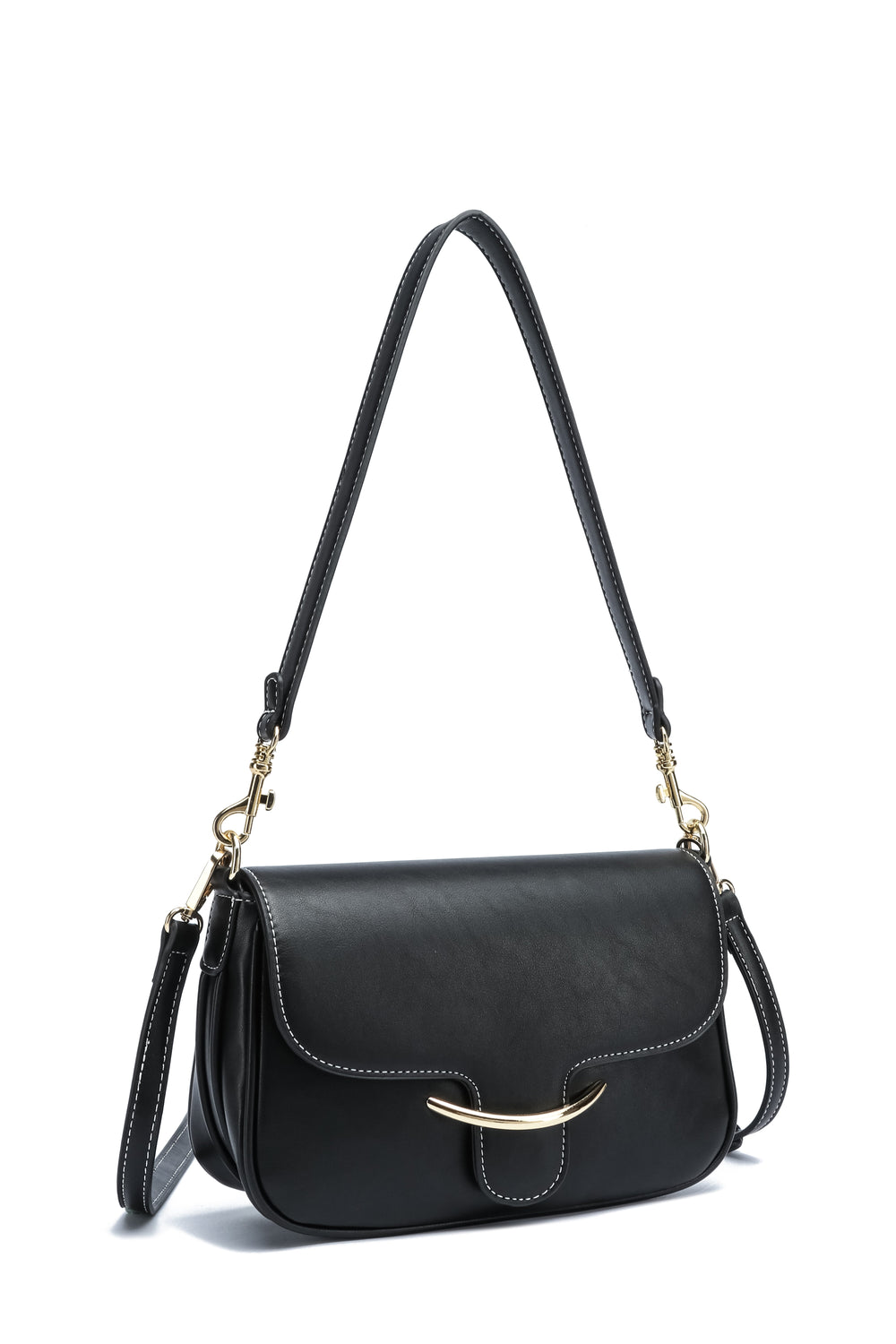 Kate Hill - KH2655 Cherry Flap Adjustable Shoulder Strap - Black