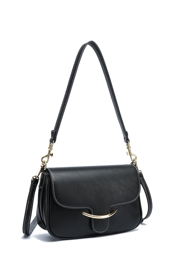 Kate Hill - KH2655 Cherry Flap Adjustable Shoulder Strap - Black