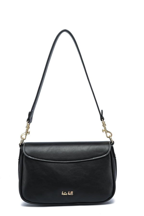 Kate Hill - KH2655 Cherry Flap Adjustable Shoulder Strap - Black