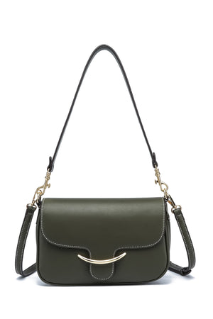 Kate Hill - KH2655 Cherry Flap Adjustable Shoulder Strap - Olive