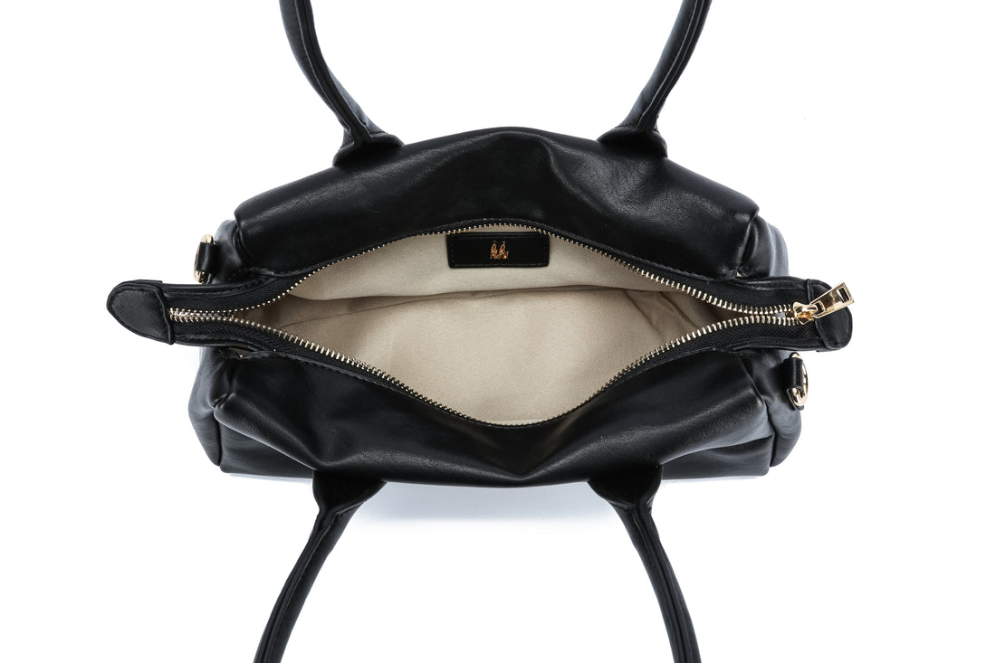 Kate Hill - KH2656 Clarissa Tote Handles and Strap - Black