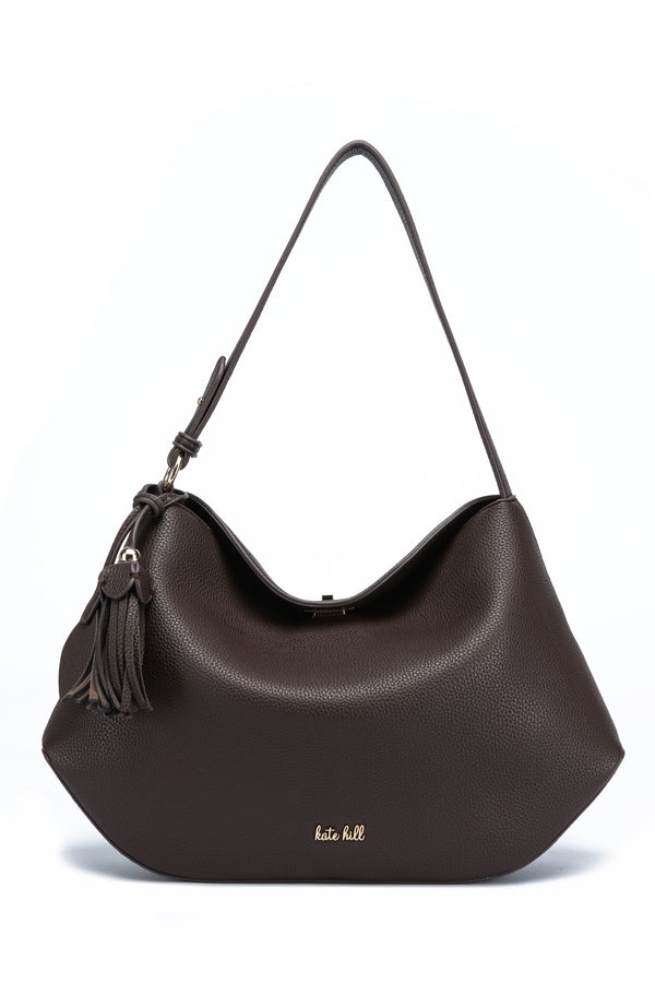 Kate Hill - KH2657 Crystal Tote Adjustable Strap - Chocolate