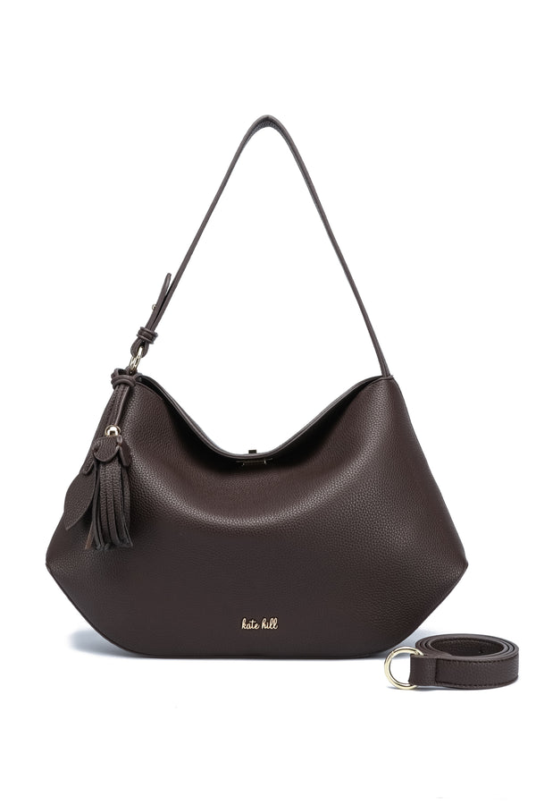 Kate Hill - KH2657 Crystal Tote Adjustable Strap - Chocolate