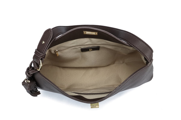 Kate Hill - KH2657 Crystal Tote Adjustable Strap - Chocolate