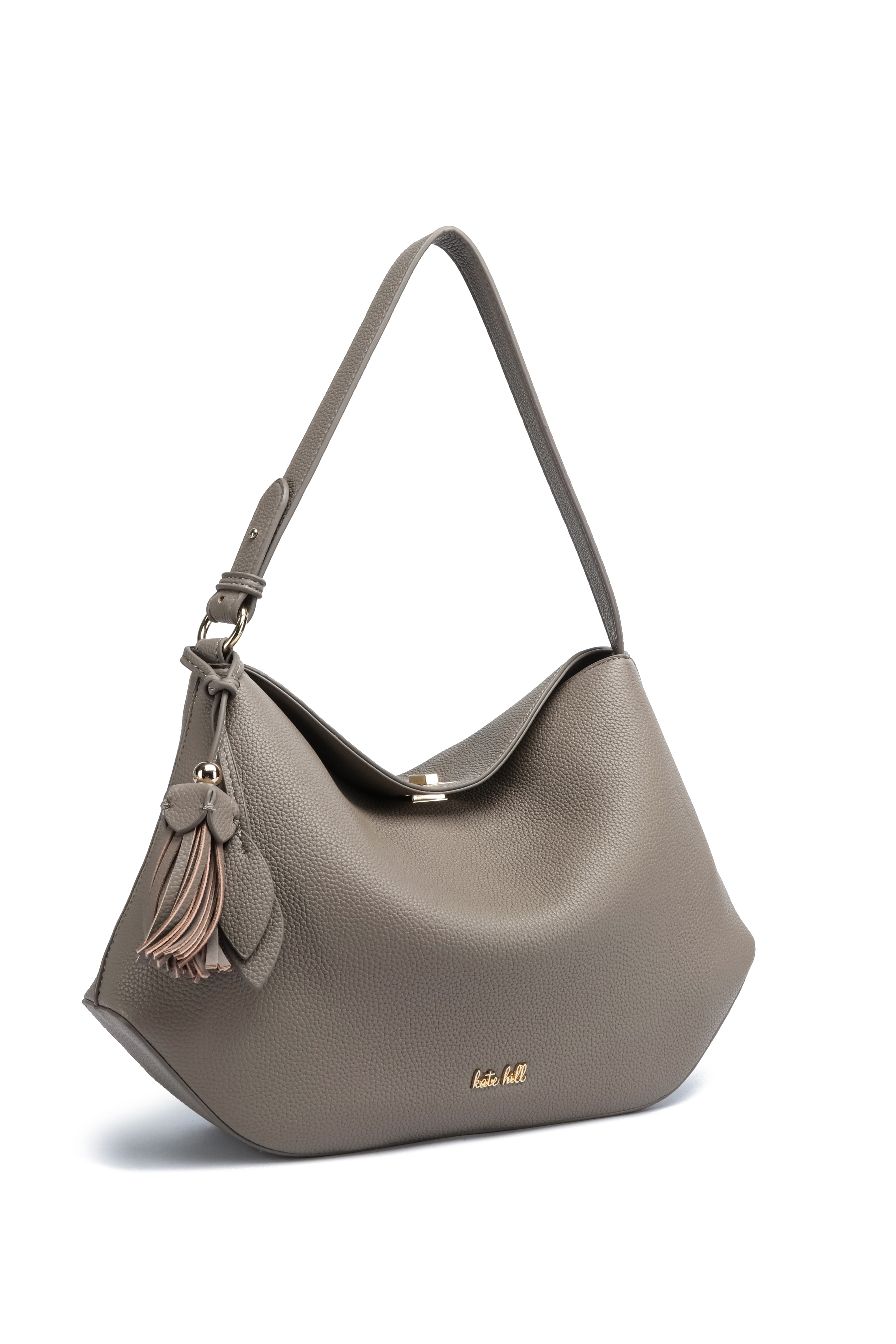 Kate Hill - KH2657 Crystal Tote adjustable strap - Taupe