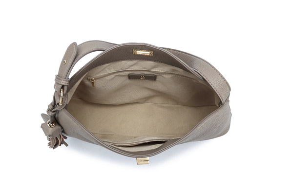 Kate Hill - KH2657 Crystal Tote Adjustable Strap - Taupe