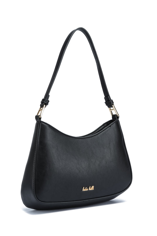 Kate Hill - KH2659 Catherine Ziptop Shoulder Bag - Black