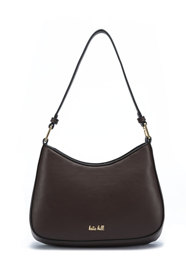 Kate Hill - KH2659 Catherine Ziptop Shoulder Bag - Chocolate