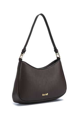 Kate Hill - KH2659 Catherine Ziptop Shoulder Bag - Chocolate