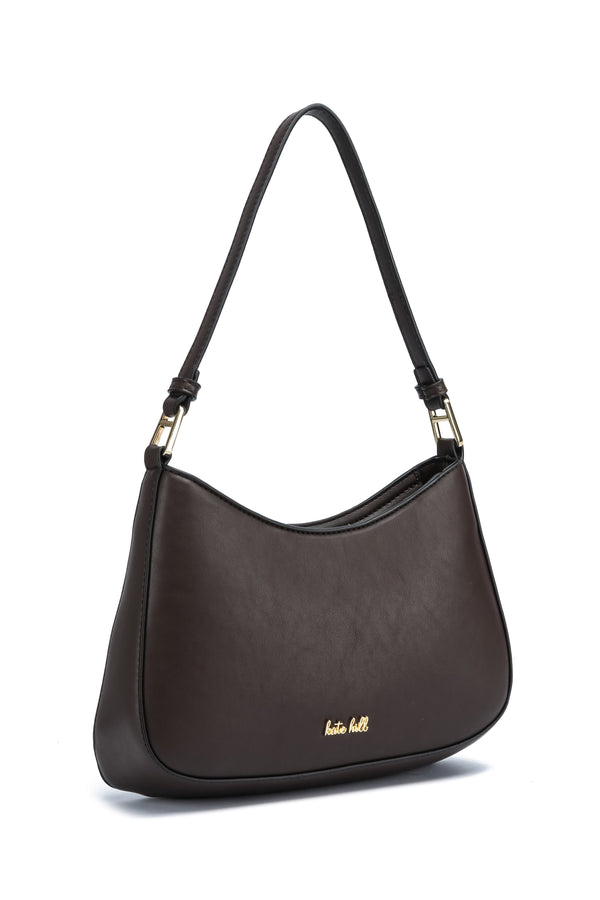 Kate Hill - KH2659 Catherine Ziptop Shoulder Bag - Chocolate