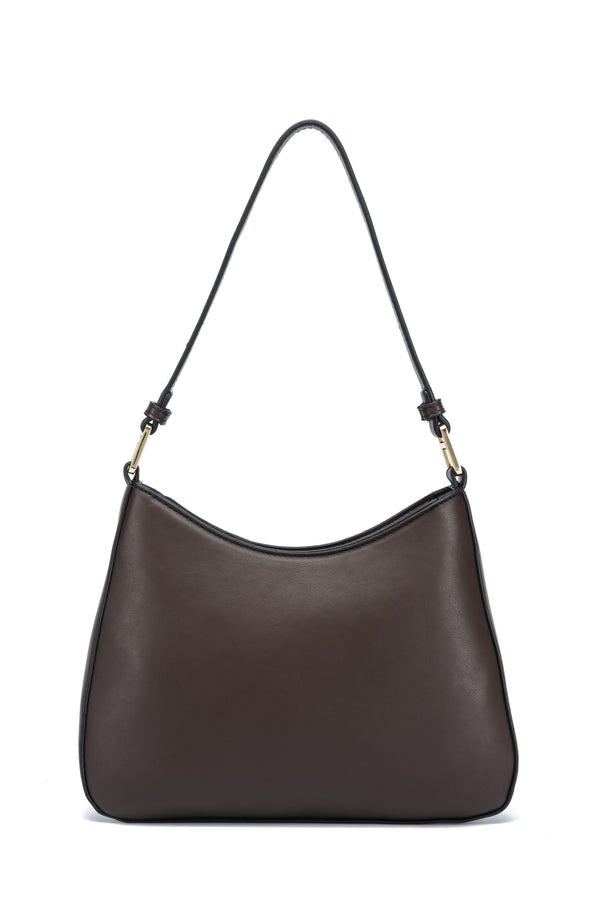 Kate Hill - KH2659 Catherine Ziptop Shoulder Bag - Chocolate