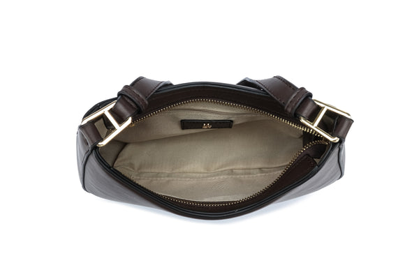 Kate Hill - KH2659 Catherine Ziptop Shoulder Bag - Chocolate