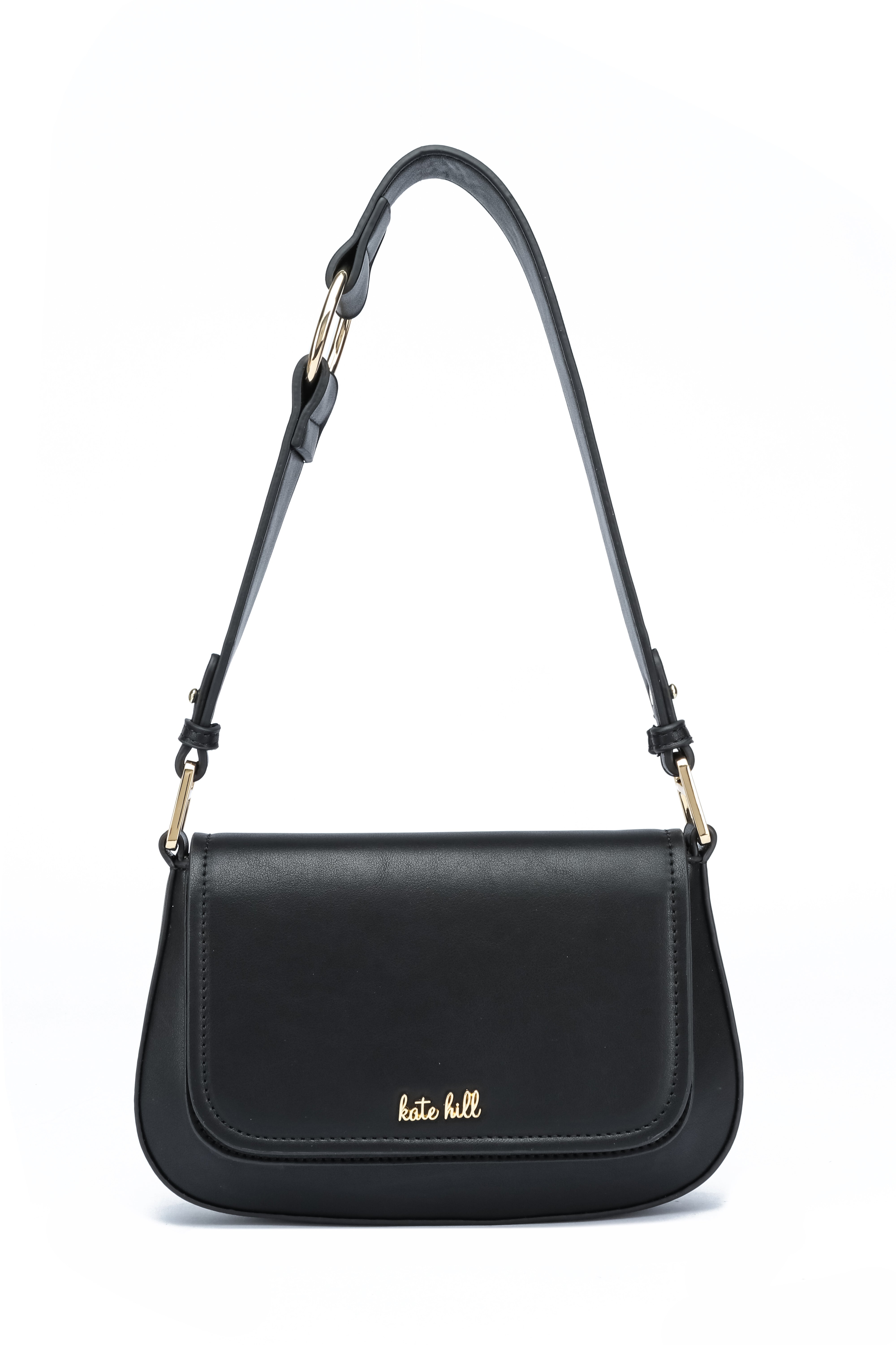 Kate Hill - KH2660 Coco Flap over fashion shoulder bag - Black