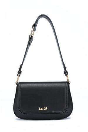 Kate Hill - KH2660 Coco Flap Over Fashion Shoulder Bag - Black