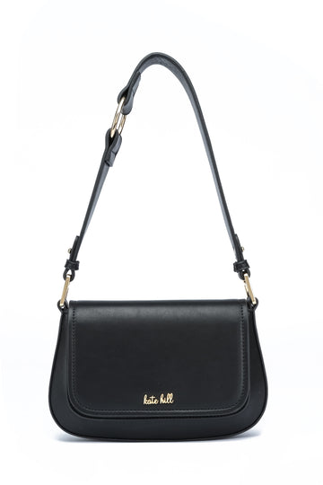 Kate Hill - KH2660 Coco Flap over fashion shoulder bag - Black