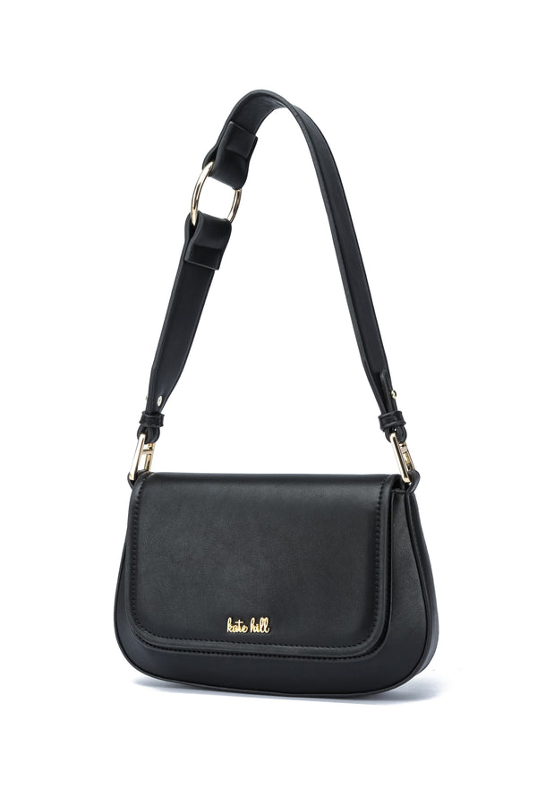 Kate Hill - KH2660 Coco Flap Over Fashion Shoulder Bag - Black