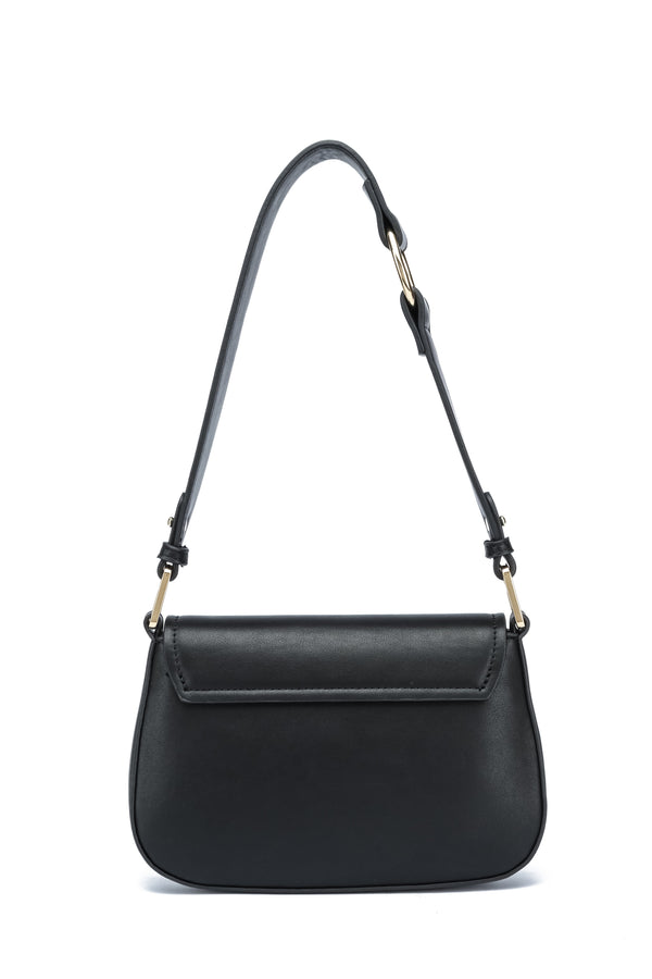 Kate Hill - KH2660 Coco Flap Over Fashion Shoulder Bag - Black