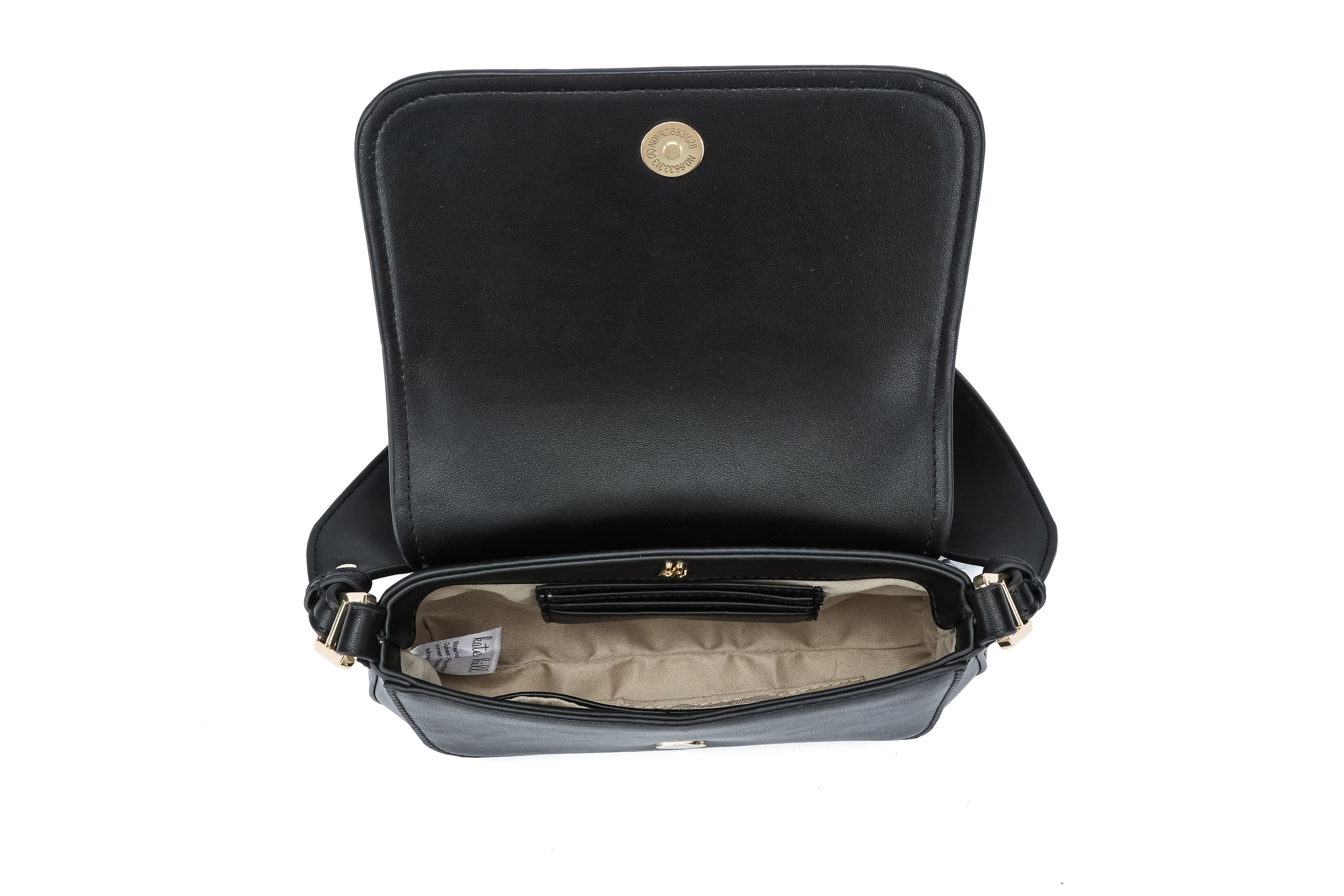 Kate Hill - KH2660 Coco Flap over fashion shoulder bag - Black